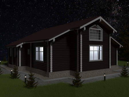 Сруб дома 112 м2 с верандой