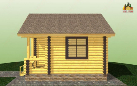 Сруб одноэтажной бани с крыльцом 27,5 кв.м