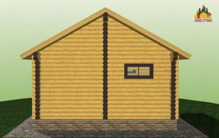 Сруб одноэтажной бани с крыльцом 27,5 кв.м