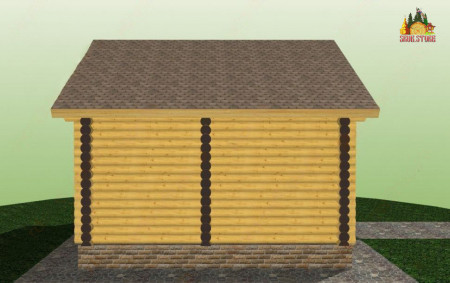 Сруб одноэтажной бани с крыльцом 27,5 кв.м