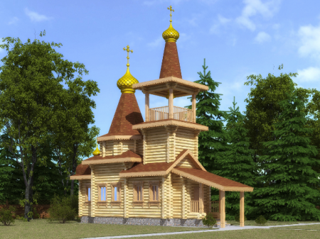 Церковь из бревна 35,5 кв.м