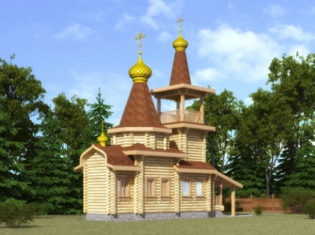 Церковь из бревна 35,5 кв.м