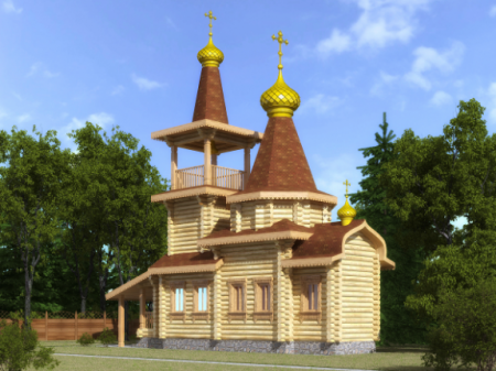 Церковь из бревна 35,5 кв.м
