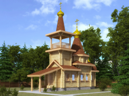 Церковь из бревна 35,5 кв.м