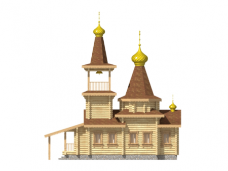Церковь из бревна 35,5 кв.м
