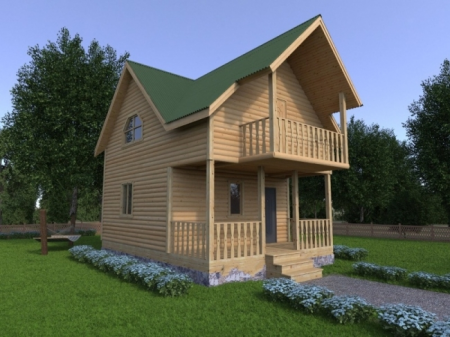 Баня из бруса 5,5x7,5 м (71,5 кв.м)