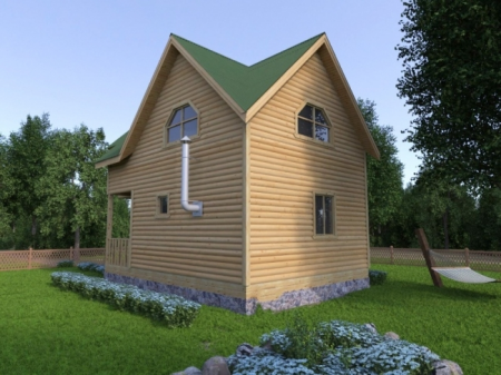 Баня из бруса 5,5x7,5 м (71,5 кв.м)