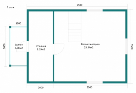 Баня из бруса 5,5x7,5 м (71,5 кв.м)