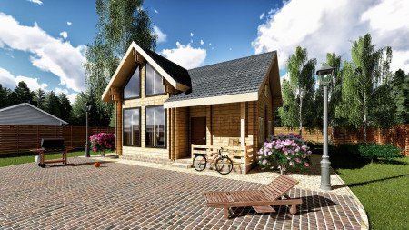 Дом с мансардой из двойного бруса, 8.2х7.5, 100 кв.м 