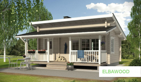 Одноэтажный садовый домик 6х5.5 м, 25 кв. м, с летней террасой 