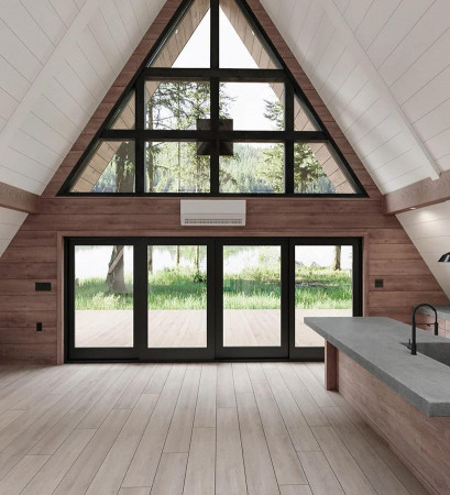 Двухэтажный A-Frame, 12x12 метра, 146 кв. м, с верандой