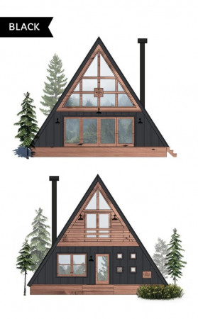 Двухэтажный A-Frame, 12x12 метра, 146 кв. м, с верандой