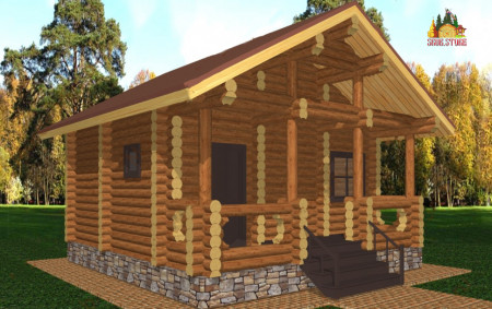 Сруб одноэтажной русской бани 29 кв.м