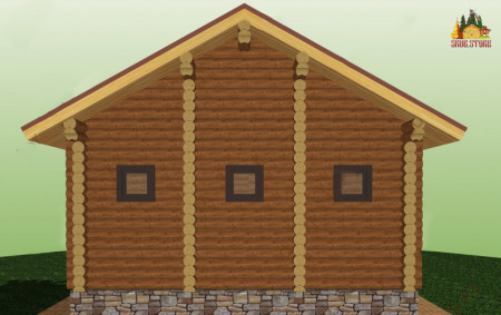 Сруб одноэтажной русской бани 29 кв.м