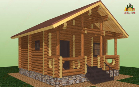 Сруб одноэтажной русской бани 29 кв.м