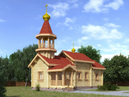 Церковь из ОЦ бревна 55,42 кв.м