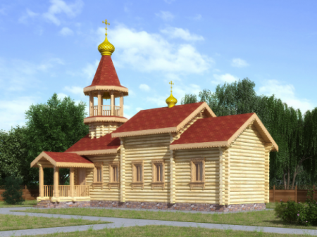Церковь из ОЦ бревна 55,42 кв.м