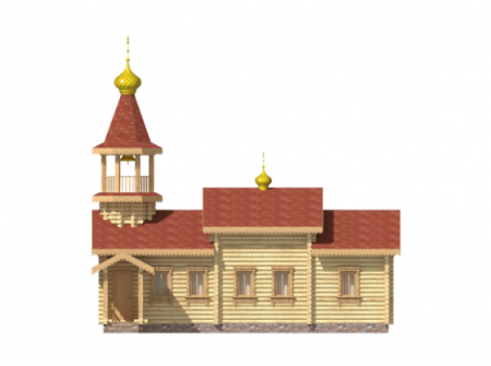 Церковь из ОЦ бревна 55,42 кв.м