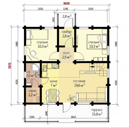 Дом с мансардой Д-003 [105 кв.м]