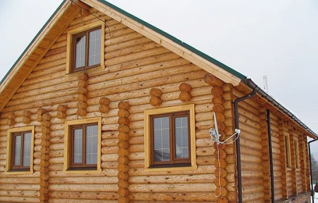 Сруб дома из ОЦ бревна 8х10 м из бревна (130 кв.м)