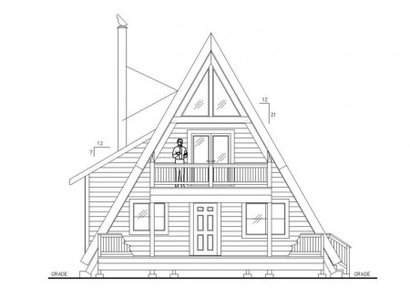A-Frame дом  9,75x20,7 метра, 151,2 кв. м, с мансардой