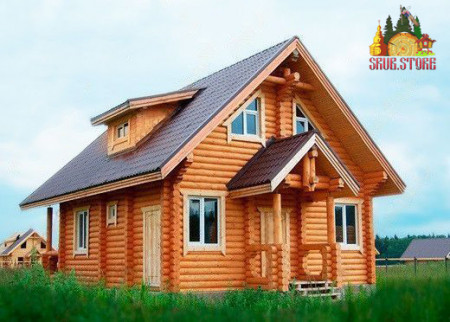 Сруб дома с мансардой 115 м2 из ОЦ бревна