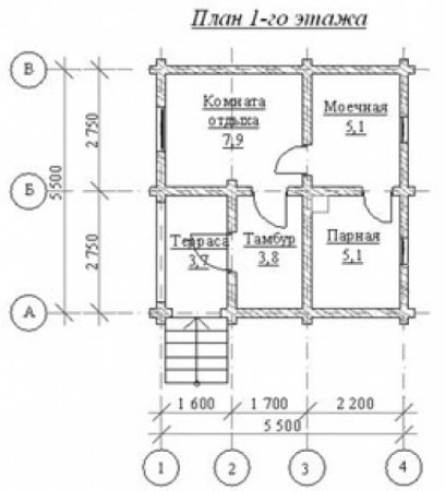 Простая баня на 30 м2