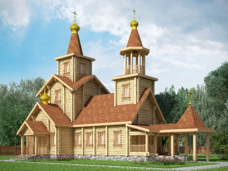 Церковь из бревна 165,75 кв.м