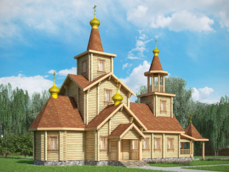 Церковь из бревна 165,75 кв.м