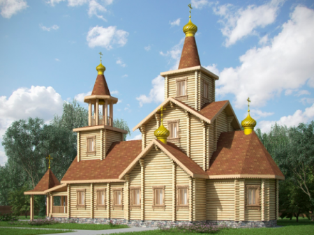 Церковь из бревна 165,75 кв.м