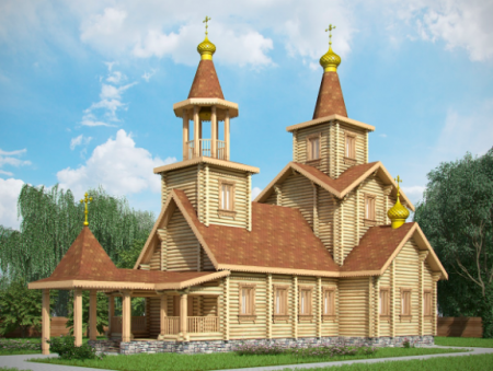 Церковь из бревна 165,75 кв.м