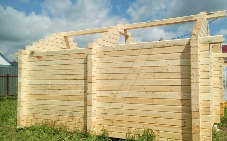 Сруб бани из профилированного бруса 3х5 м, 12 кв. м