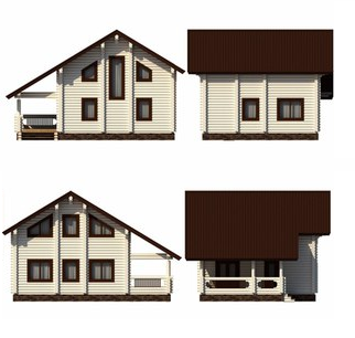 Двухэтажный дом из бревна 8х11 м (123,5 кв.м)