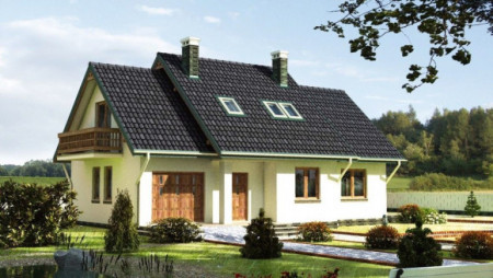 Красивый каркасный дом, 13.7х9.2 м, 150 кв. м, с мансардой