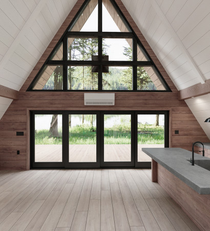 A-Frame дом 18x11 метра, 180 кв. м, с мансардой