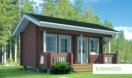 Одноэтажный садовый домик 6х4.1 м, 16.2 кв. м, с террасой