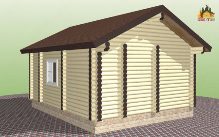 Сруб бани из ОЦ бревна, 7.2 на 5.5 м, 33 кв.м