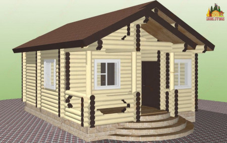 Сруб бани из ОЦ бревна, 7.2 на 5.5 м, 33 кв.м