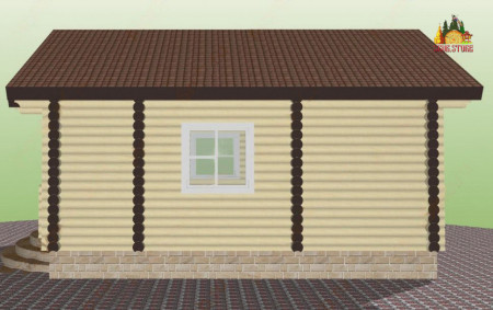 Сруб бани из ОЦ бревна, 7.2 на 5.5 м, 33 кв.м