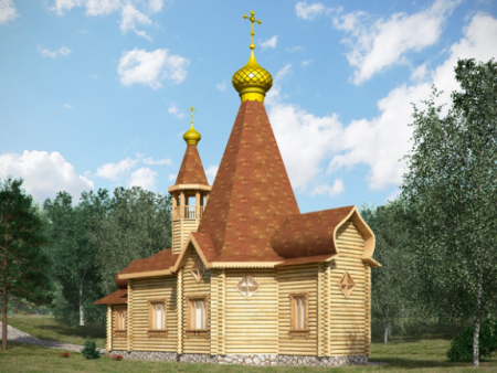 Церковь из ОЦ бревна 95,56 кв.м