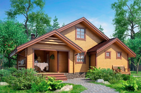 Большая баня с мансардой из двойного бруса, 10.5х6 м, 51 кв. м 