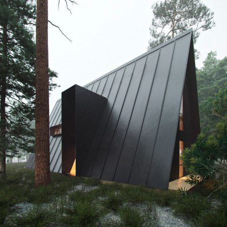 Двухэтажный A-Frame дом 22x9 метра, 200 кв. м