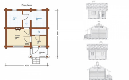 Баня европейского типа на 24 кв.м
