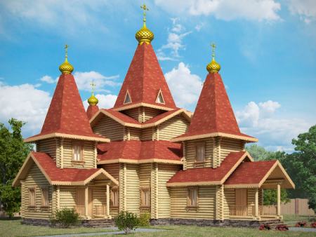 Церковь из бревна 283,29 кв.м