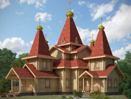Церковь из бревна 283,29 кв.м