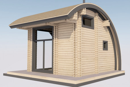 Баня из двойного бруса в современном стиле 6.1х4.7 м, 14.5 кв. м 