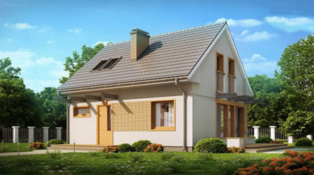 Каркасный дом 8.9х7.1 м, 90 кв. м, с мансардой