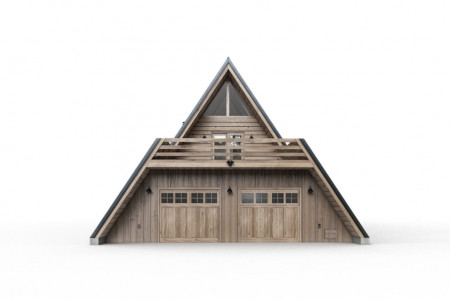 Двухэтажный A-Frame дом 27x11 м, 243 кв. м с гаражом