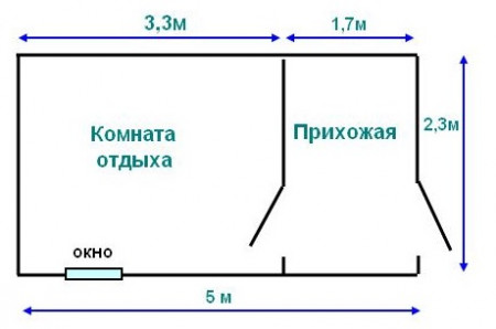 Бытовка деревянная с прихожей 2,3х5 м