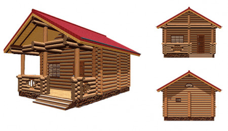 Баня из рубленого бревна, 5.4 на 5.4 м, 40 кв.м